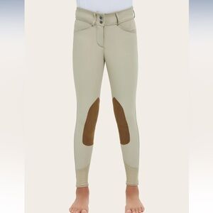 RJ Classics Avery Breech Sand Knee Patch Riding Pants Youth 16R Equestrian